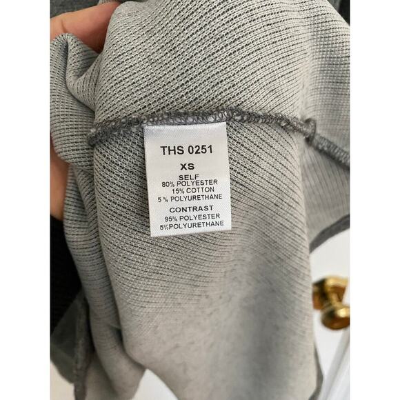 THML Gray Sweater Swing Dress Bell Sleeves Elbow Patches Crewneck - Picture 6 of 6